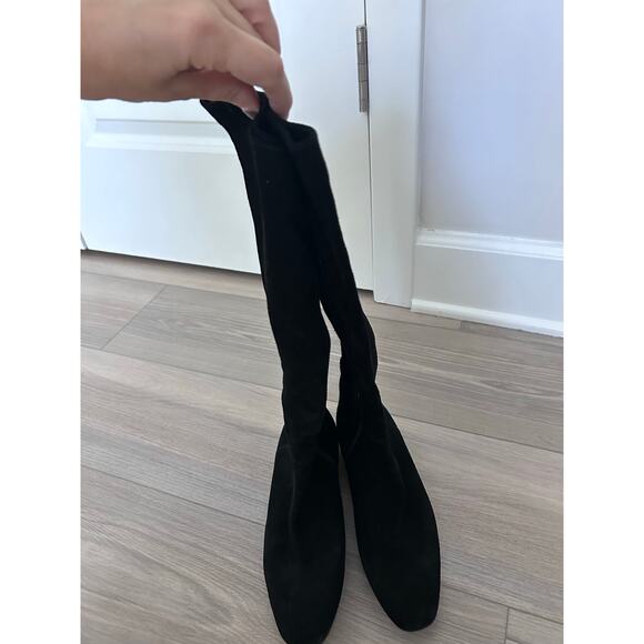 DELMAN Black Suede Flat Boots with Zipper size 5 - Picture 7 of 10